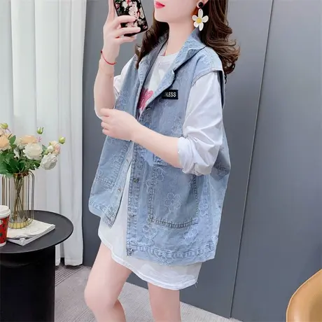 牛仔马甲外套女2023新款春夏宽松洋气百搭时尚无袖马夹背心上衣潮商品大图