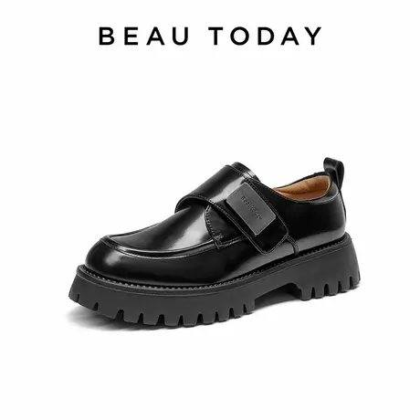 【加购！19号！服饰买手店！】BeauToday黑色乐福鞋真皮皮鞋厚底图片