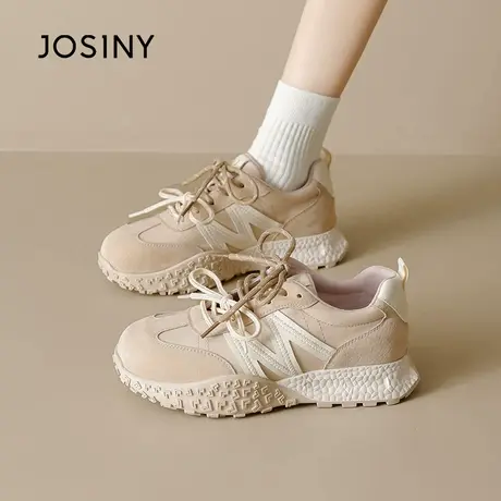 卓诗尼厚底德训鞋女软底老爹鞋2025夏季新款鞋子女真皮运动休闲鞋商品大图