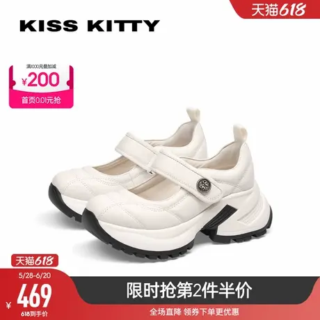 KISSKITTY2025年春夏新款芭蕾运动玛丽珍鞋女厚底增高浅口单鞋图片