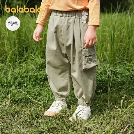 巴拉巴拉balaOne宝宝长裤男童工装裤2025秋季新款宽松束脚裤户外商品大图