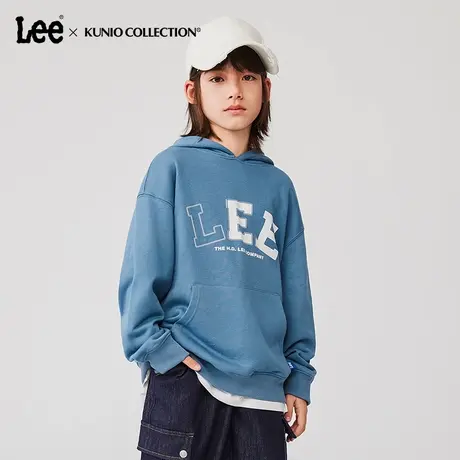 Lee童装印花logo连帽卫衣男童女童2025年秋季新款休闲宽松上衣商品大图