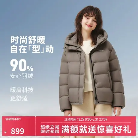 坦博尔2025冬季新款羽绒服女短款休闲时尚连帽加厚保暖面包服外套图片
