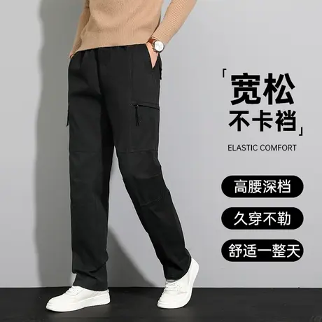 秋冬工装裤男宽松直筒休闲裤男款冬季男士加绒裤子大码中年爸爸裤商品大图
