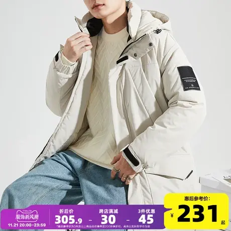 唐狮2023秋冬季新款棉衣男士连帽一手长工装加厚外套上衣服袄子潮图片