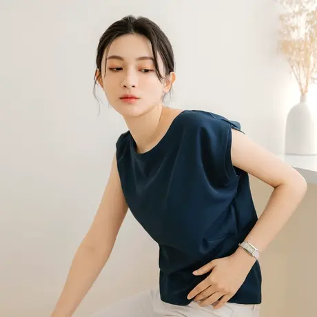 桔熊夏季通勤OL气质雪纺衫纯色收腰修身套头上衣女装大码AB16866图片