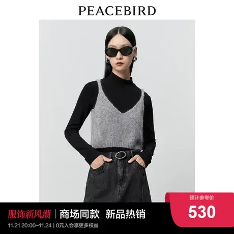【商场同款】太平鸟女装2023年冬季新款两件套针织衫A3CPD4233图片
