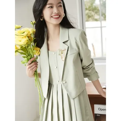 时尚气质短款西装外套2023年春季新款淑女温柔甜美显瘦上班族上衣商品大图