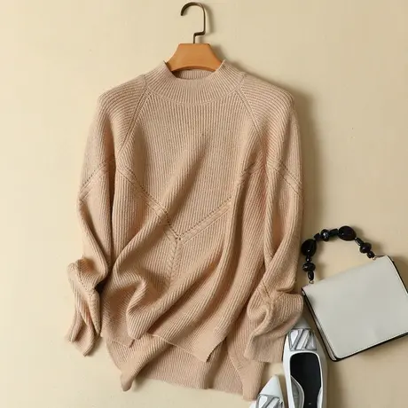 半高领毛衣女加厚保暖套头短款内搭宽松韩版新款秋冬打底衫毛线衣商品大图