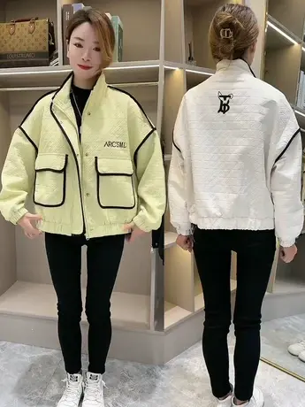 时尚立领外套女春秋2023新款今年流行漂亮休闲原宿港风上衣潮ins商品大图