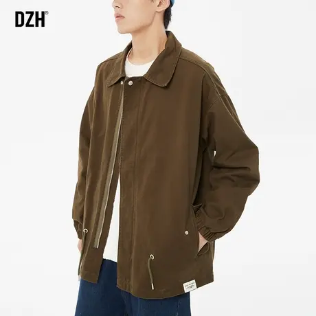 男士休闲短款风衣外套男高级感痞帅秋季翻领夹克2023新款潮牌男装商品大图