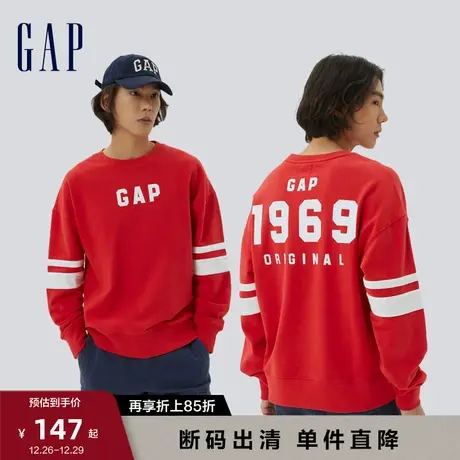【断码优惠】Gap男装秋季LOGO法式圈织软卫衣休闲套头上衣602135图片