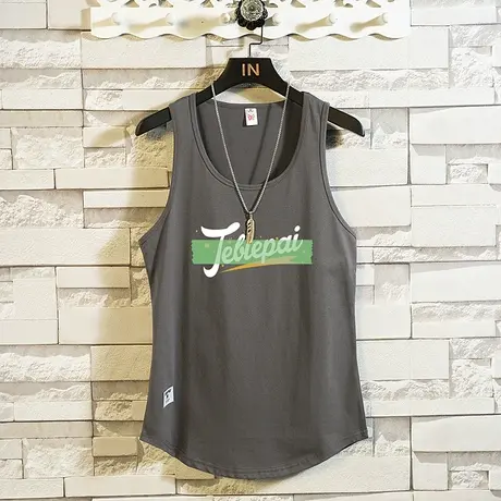 休闲背心男夏季薄款坎肩潮流透气冰丝速干运动健身篮球无袖T恤衫商品大图