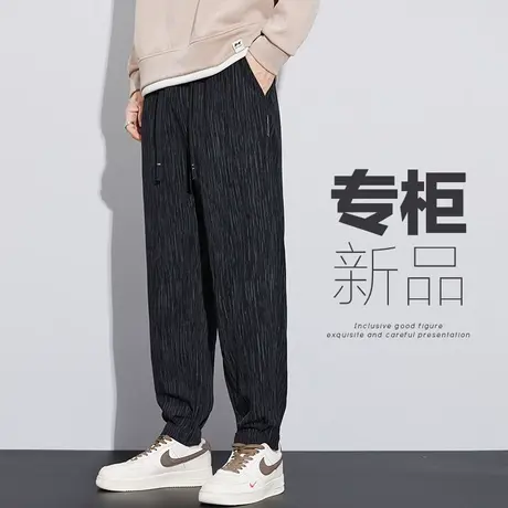 黑色百搭潮流帅气运动裤春季春秋款男生束脚哈伦休闲裤子春天男裤商品大图