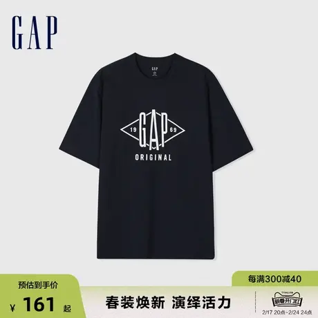 Gap男女装春季2024新款LOGO设计感图案百搭圆领纯棉短袖T恤884791图片