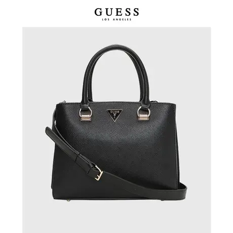 【38上新季】GUESS女士纯色金属倒三角LOGO手提包商品大图
