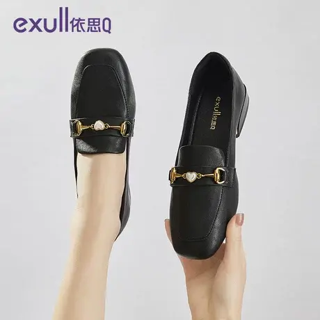 exull/依思Q一脚蹬小皮鞋懒人鞋2024春季新款韩版时尚方头单鞋商品大图