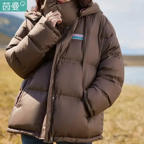 茵曼官方旗舰店加厚短款羽绒服女款秋季2024年新款面包服棉服外套图片