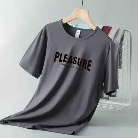 莫代尔男士短袖t恤潮牌夏季冰丝凉感透气速干半袖上衣服圆领体恤商品大图