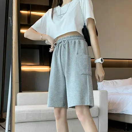 五分运动短裤女2022新款夏宽松薄款阔腿新款韩版高腰休闲裤ins潮图片