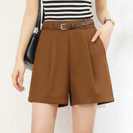 时尚休闲短裤女夏季2023新款外穿高腰阔腿裤通勤时尚百搭西装短裤商品大图