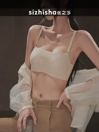 抹胸防走光内衣女夏季薄款小胸聚拢上托收副乳裹胸美背心式文胸罩商品大图