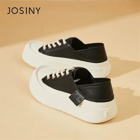 Josiny/卓诗尼小白鞋女款2024年新款春季超火百搭两穿小众休闲鞋商品大图