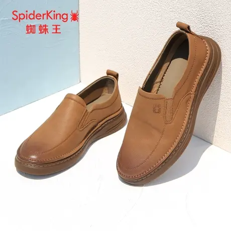 SPIDER KING/蜘蛛王男鞋真皮2023春夏商场新款休闲皮鞋懒人鞋软底图片