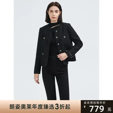【明星同款】朗姿法式复古黑色气质高级感小香风短外套女秋季新款图片