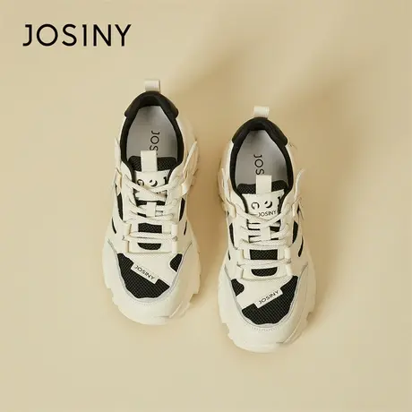 Josiny/卓诗尼厚底老爹鞋女款2024新款春季运动鞋增高百搭小白鞋商品大图