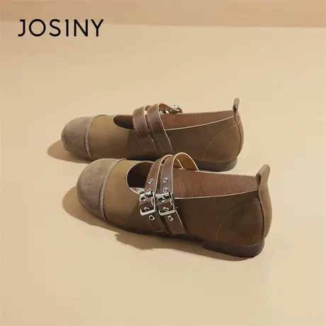 Josiny/卓诗尼2024平底单鞋女春季新款法式软底一脚蹬玛丽珍女鞋商品大图