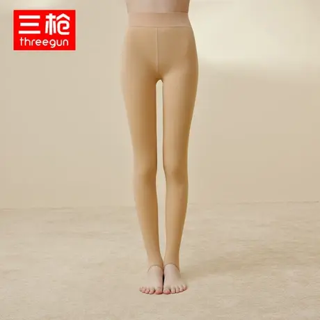 三枪保暖裤女式秋冬中厚加绒女一体裤踩脚裤打底裤纯色保暖靴裤图片