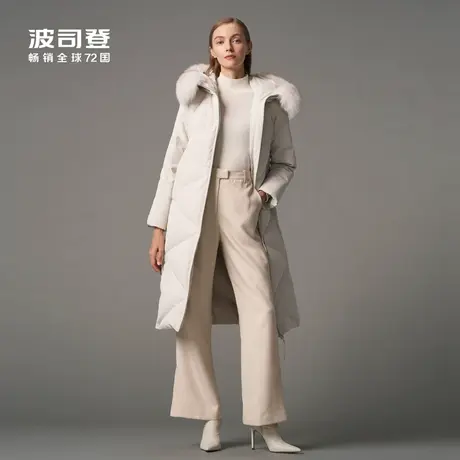 波司登奥莱女士狐狸毛领羽绒服优雅宽松显瘦加厚防风保暖冬季长款图片