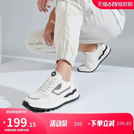 康奈男鞋2025夏季新款圆头时尚运动休闲鞋潮流系带百搭真皮跑步鞋图片