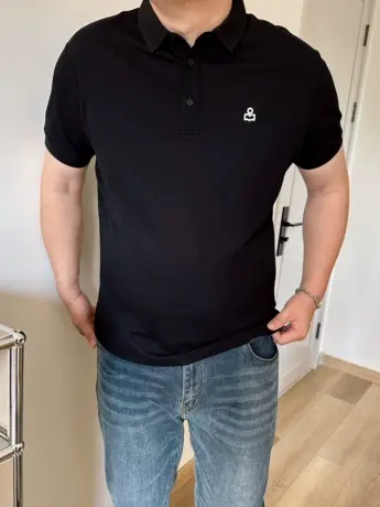 DAEVU夏季大码男装简约加肥加大商务休闲男士短袖翻领t恤polo衫商品大图
