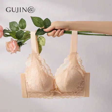 古今@上托聚拢文胸女收副乳防下垂胸罩2022年新款u型美背蕾丝内衣图片