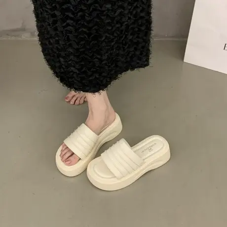 厚底增高凉拖鞋女2025年夏季新款小个子高级法式凉鞋气质沙滩拖鞋商品大图