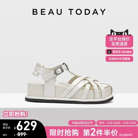 BeauToday罗马凉鞋女款夏季外穿女士包头厚底凉鞋时装凉鞋猪笼鞋图片