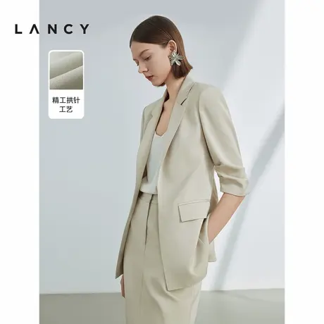 朗姿法式高级感气质职业设计感西服外套2024年夏季新款休闲西装女图片