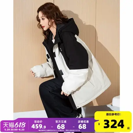 唐狮女羽绒服2024新款今年流行爆款短款拼接外套超好看羽绒服w1图片