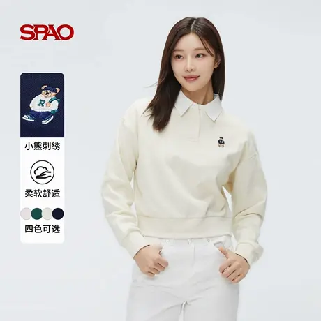 【WOODIE系列】SPAO韩国同款2025年春季女士时尚休闲长袖卫衣商品大图