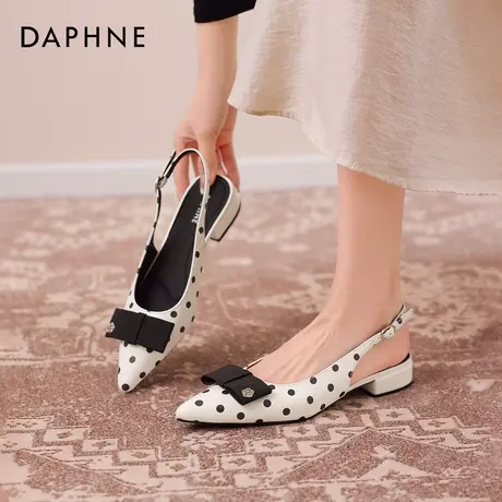 达芙妮尖头波点凉鞋女2026夏季新款法式玛丽珍女鞋配裙子绝美单鞋图片