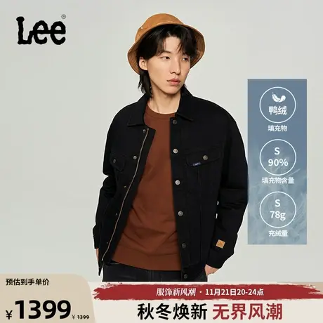 Lee商场同款23秋冬新品舒适版黑色男牛仔羽绒服LMT0063193YS-898图片