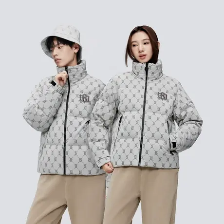 【热卖】波司登冬立领短款时尚复古老花拼接防泼水羽绒服商品大图