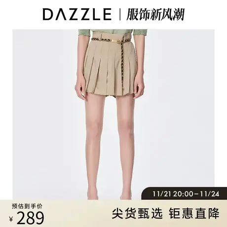 DAZZLE地素奥莱 深卡其色休闲薄款百褶短裤女2D2Q1791N商品大图