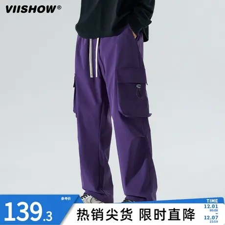 VIISHOW山系户外工装裤男季机能风伞兵裤子ins潮流宽松直筒休闲裤商品大图