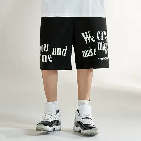 港风潮流BF夏季短裤男潮牌ins宽松大码oversize胖子肥佬运动裤潮商品大图