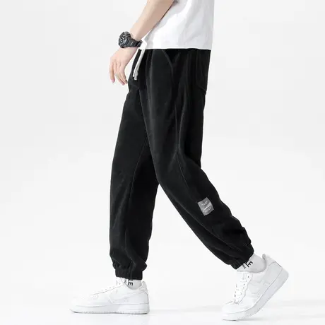 灯芯绒卫裤男加绒加厚秋冬季2022年新款潮雪尼尔束脚休闲运动裤子商品大图