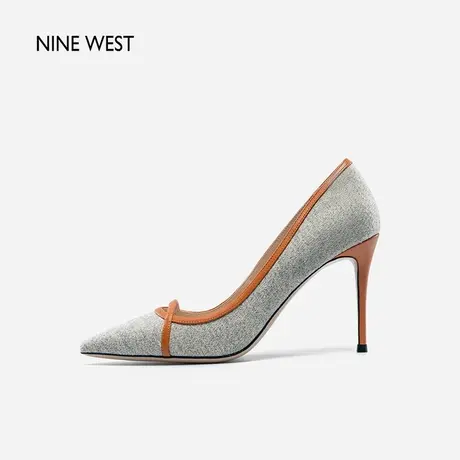 Nine West/玖熙高跟鞋女2023年秋季新款细跟复古法式尖头撞色单鞋商品大图