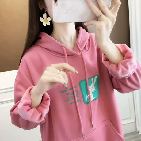 女士卫衣2023年新款爆款时尚洋气外显瘦穿卫衣女款加厚流行外套女图片